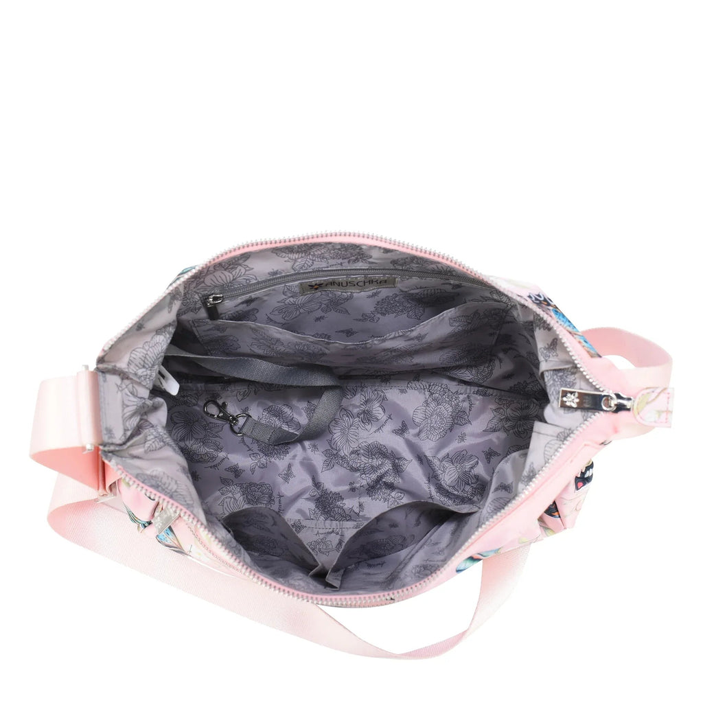 Wanderlust Luxe Fabric Crossbody Hobo - 12030