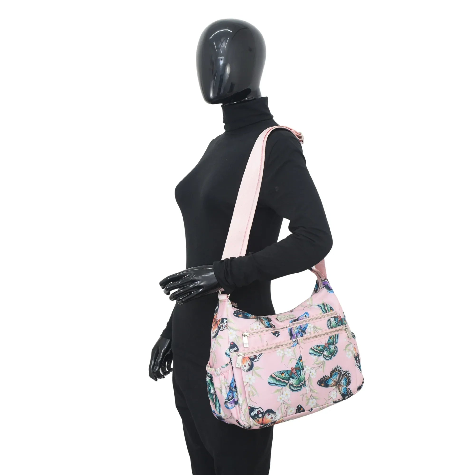 Wanderlust Luxe Fabric Crossbody Hobo - 12030