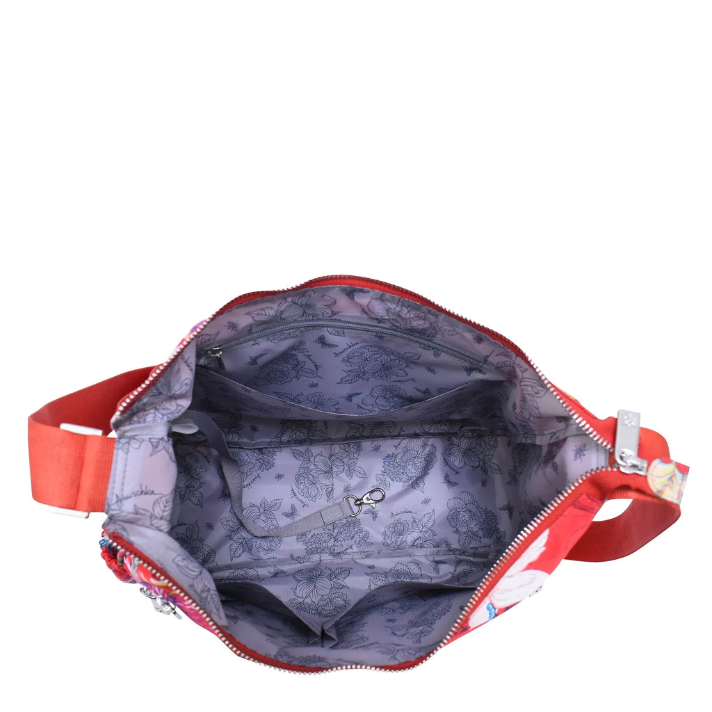 Wanderlust Luxe Fabric Crossbody Hobo - 12030