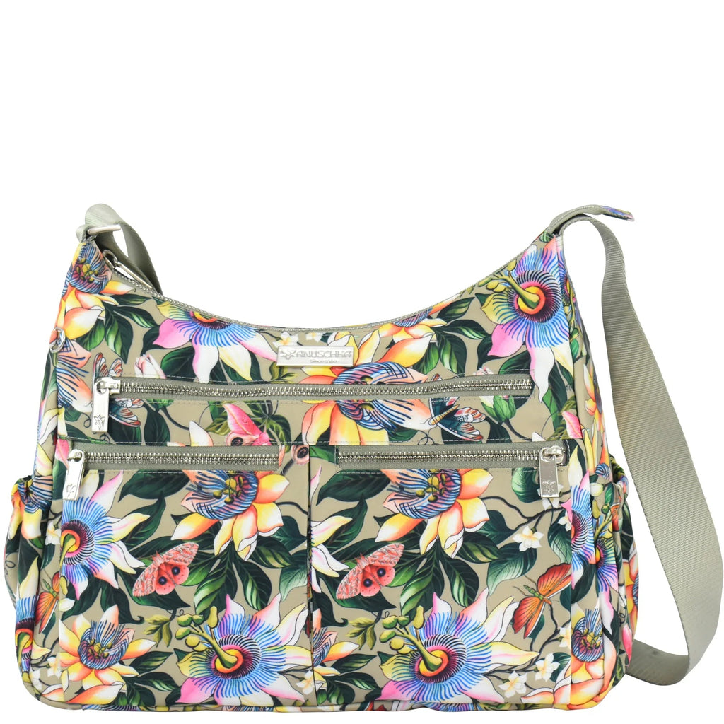 Wanderlust Luxe Fabric Crossbody Hobo - 12030