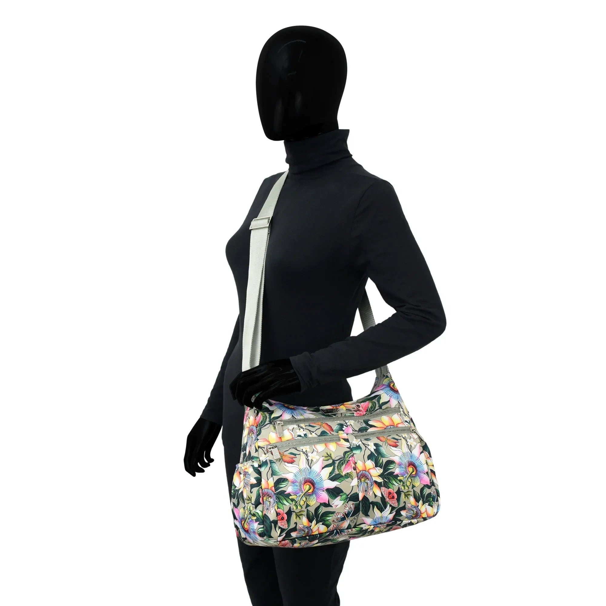 Wanderlust Luxe Fabric Crossbody Hobo - 12030