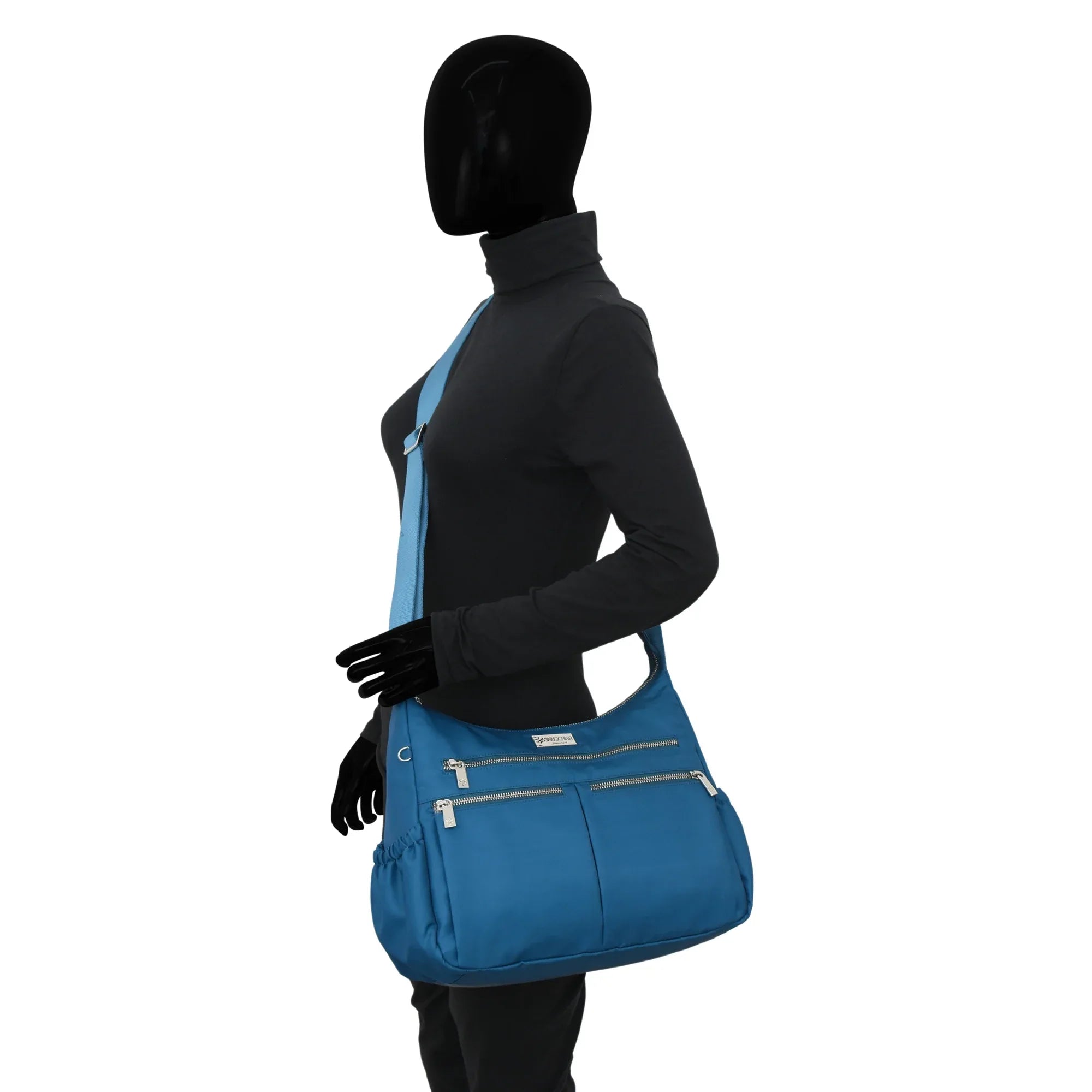 Wanderlust Luxe Fabric Crossbody Hobo - 12030