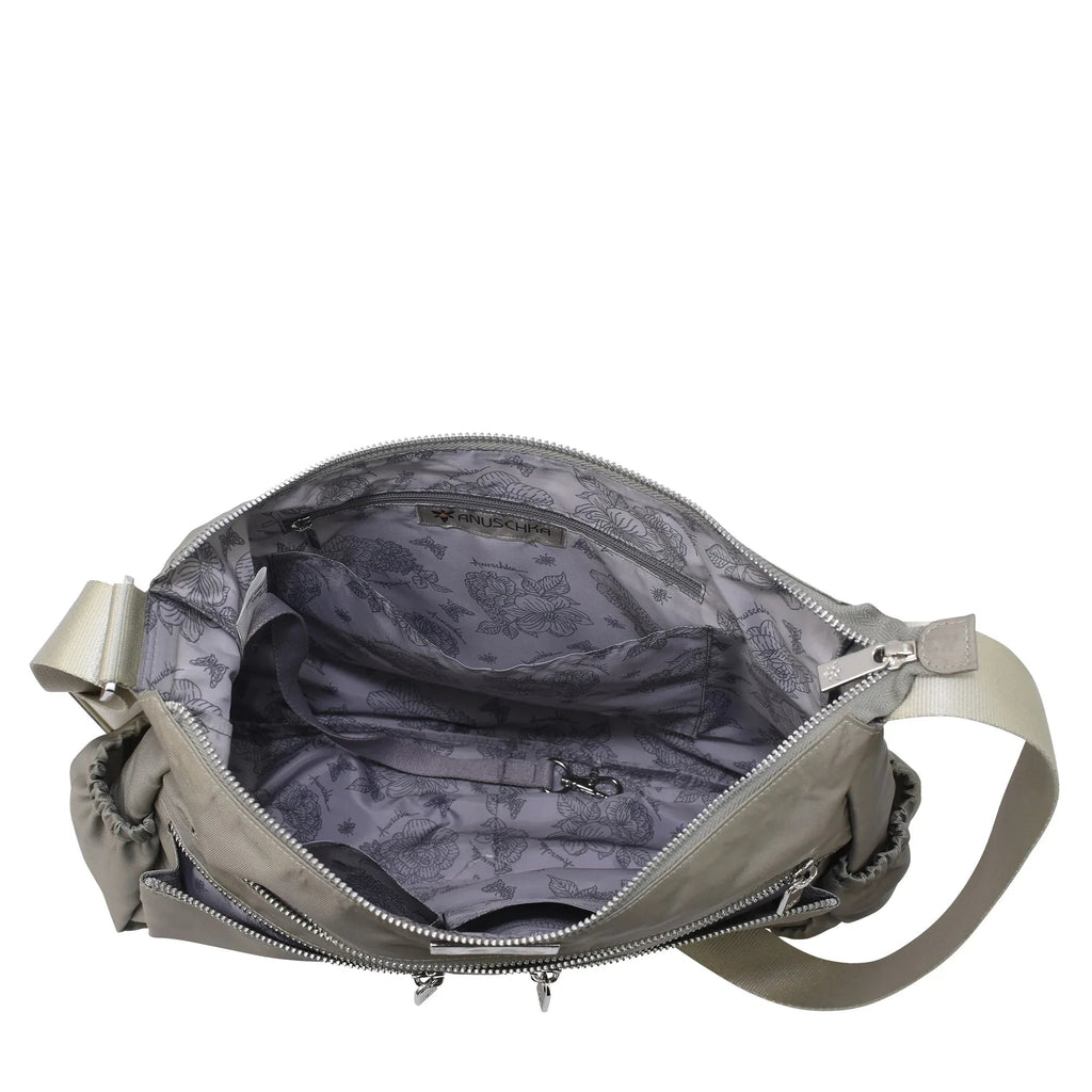 Wanderlust Luxe Fabric Crossbody Hobo - 12030