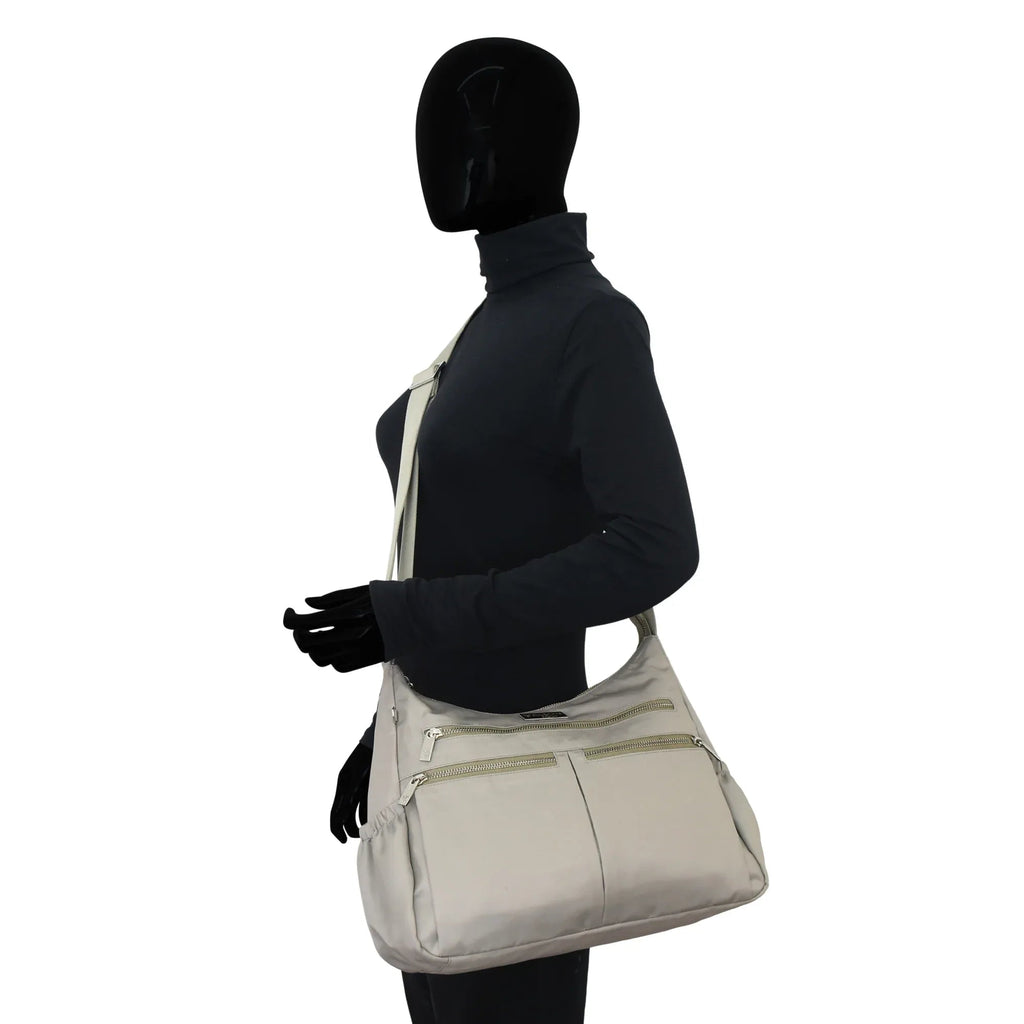 Wanderlust Luxe Fabric Crossbody Hobo - 12030