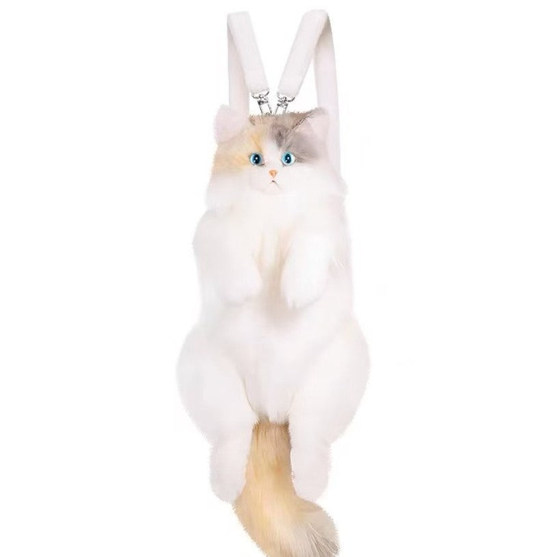 Unique Calico Cat Backpack, Doubles as a Plush Toy and Functional Bag