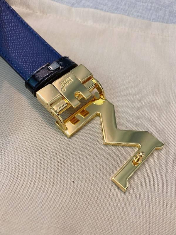 Montblanc M Buckle Reversible Leather Belt 'Black/Blue' Banlieue91