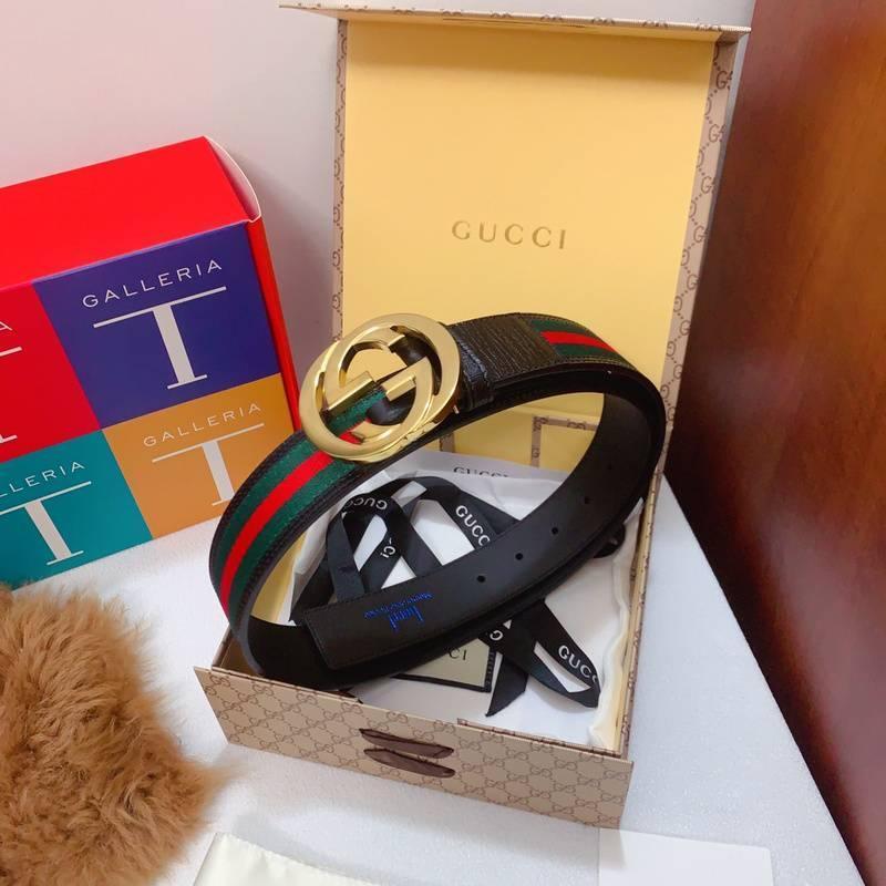GUCCI Embellished coated-canvas and leather belt 'Black/Green/Red' Banlieue91
