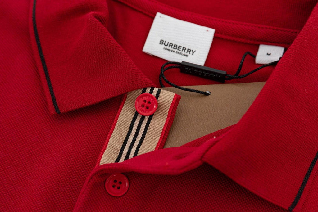 Burberry Red T-Shirt With Collar Banlieue91