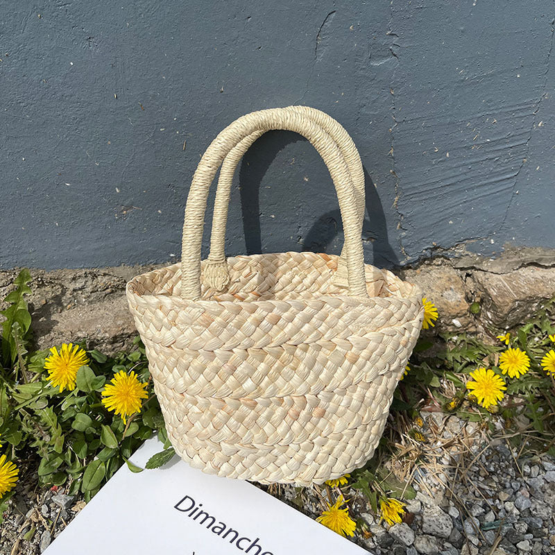 Fresh Straw Bag Portable Cute Woven Bag Small Clutch Korean Small Basket Women Bag