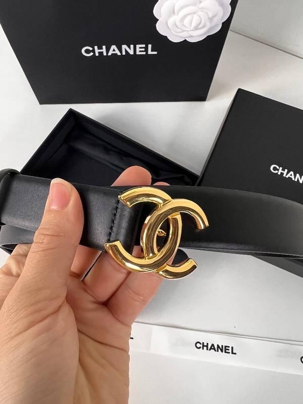 Chanel Leather Women’s Belt 'Black/Gold' Banlieue91