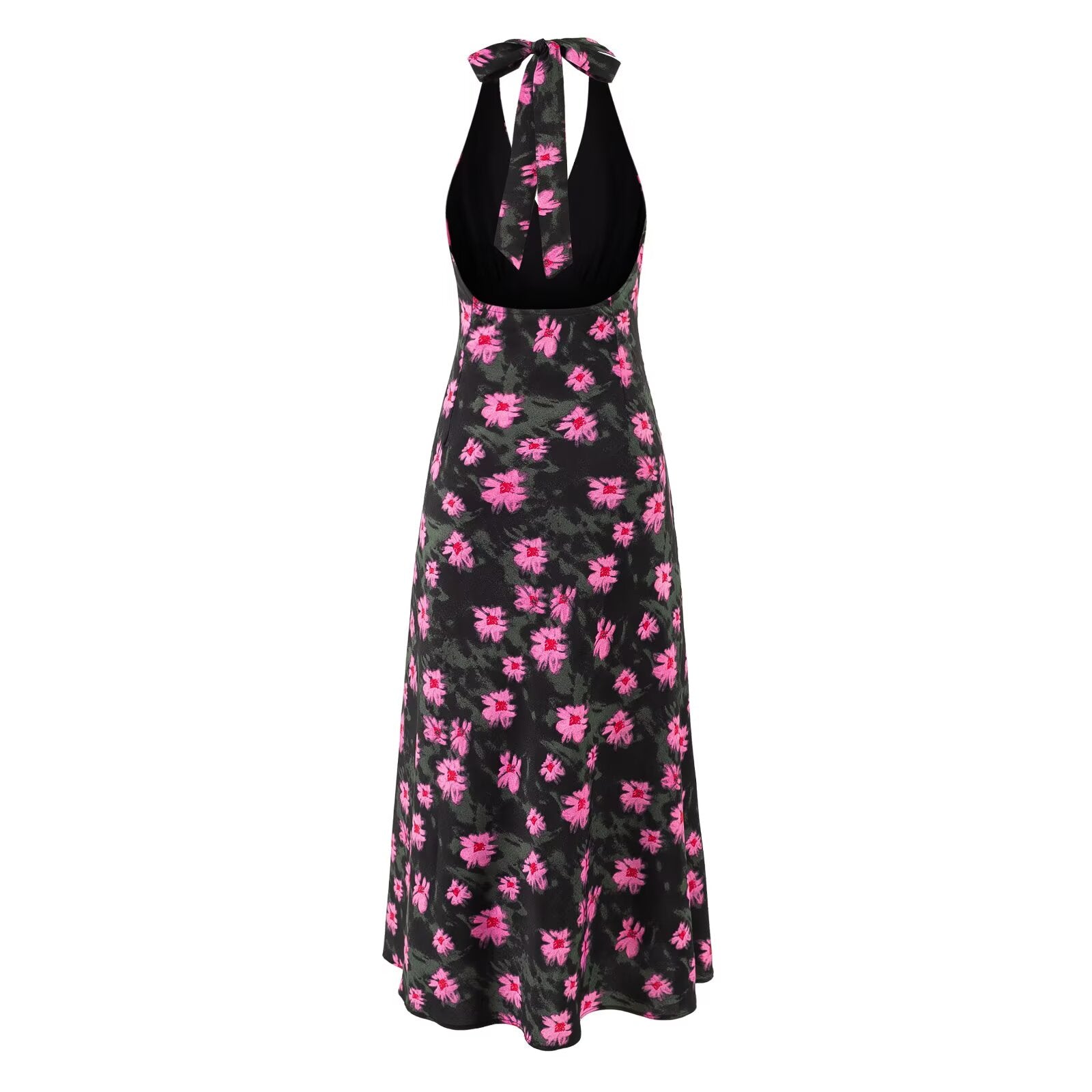Sweet Printed Chic Sleeveless Backless Midi Dress Halter Retro Vacation Dress Bella Mia