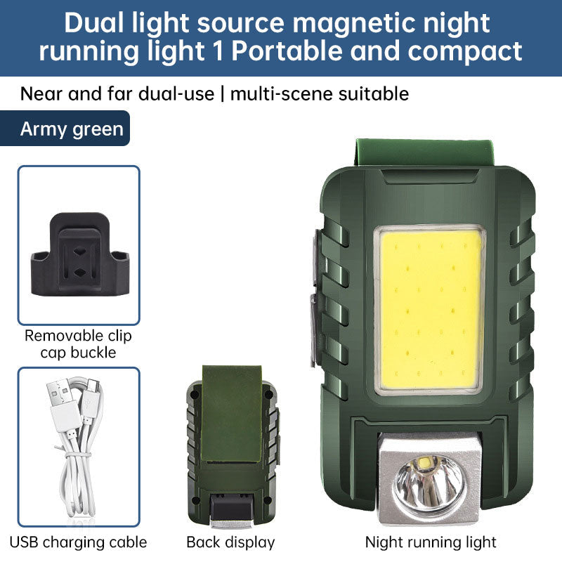Outdoor Sports Night Running Safety Warning Light Field Floodlight Magnetic Suction Illumination Street Lamp Clip Cap Running Light V.I.P Digital Presence