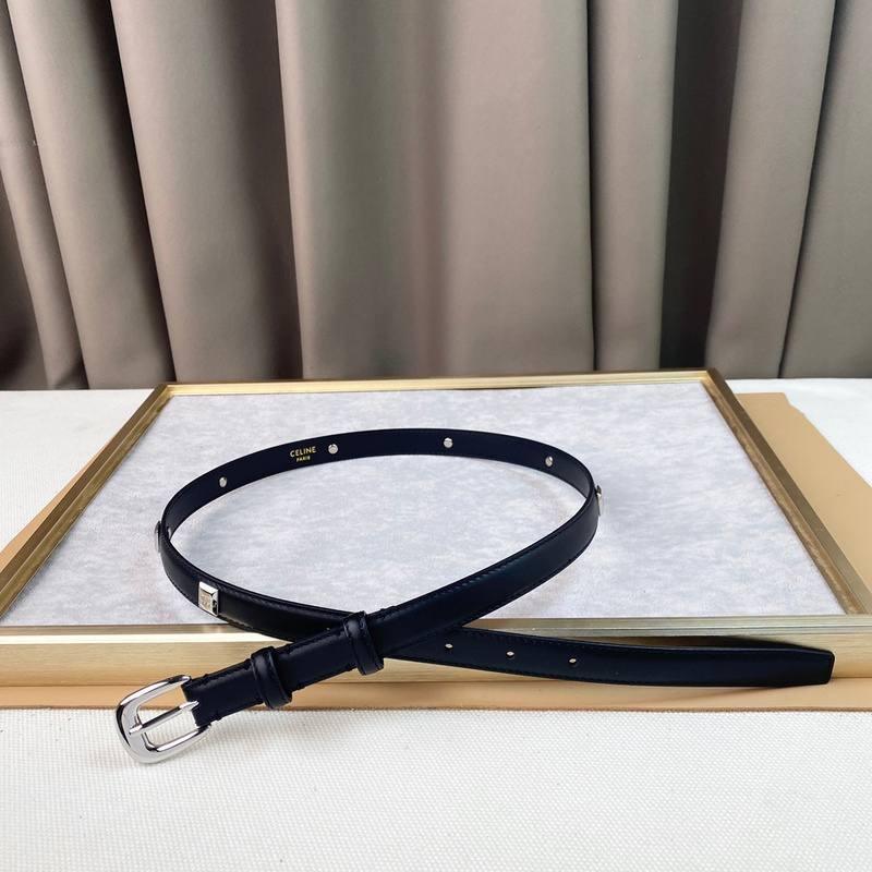 Celine Women Silver Buckle Belt 'Black' Banlieue91