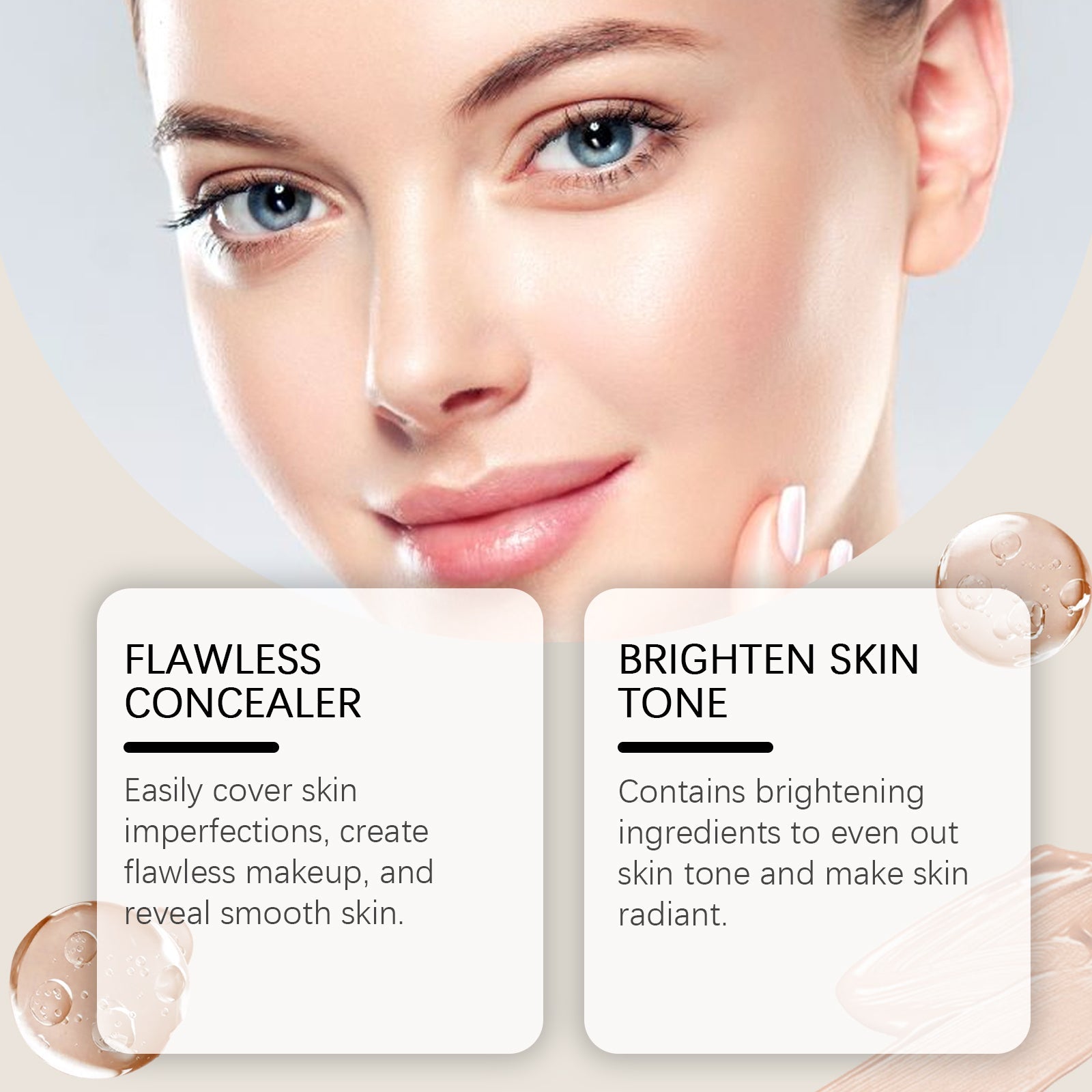 Moisturizing Concealer Cream To Cover Blemishes Lazy Refresh Moisturizing Hydrating Nude Brightening Foundation