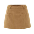 Autumn Retro Corduroy Sexy High Waist Hip with Safety Pants Skirt