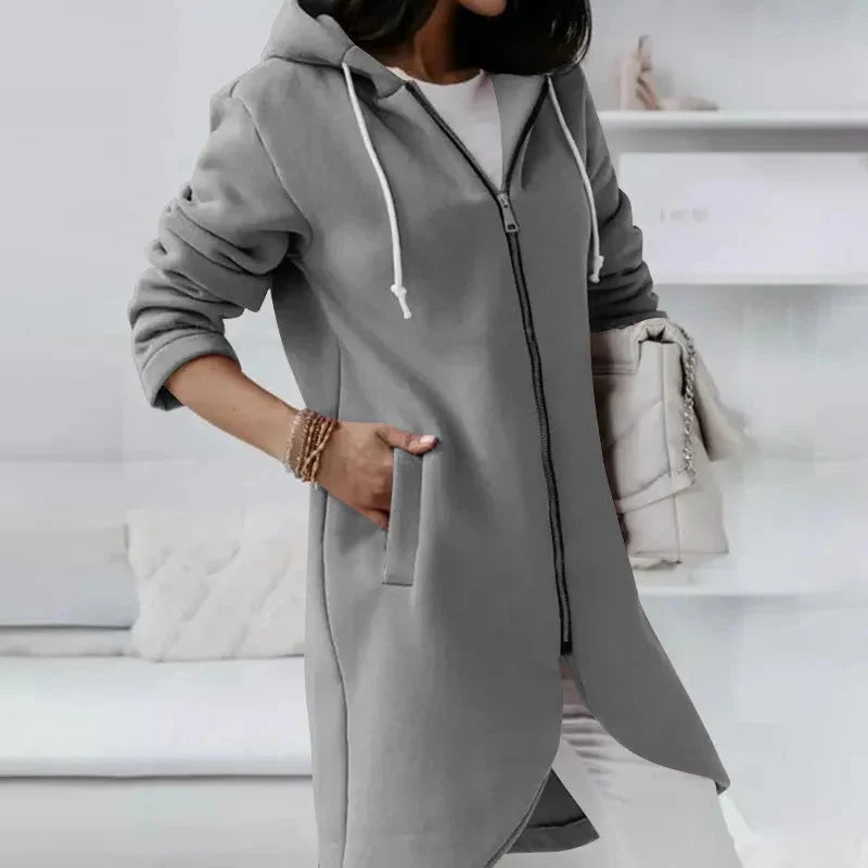 Street Zip Hooded Velvet-Lined Sweatshirt Women | Cozy Streetwear FitiqueFit