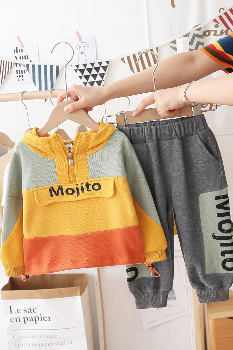 Patchwork cotton sweatshirt suit FLIPSTYLEZLLC