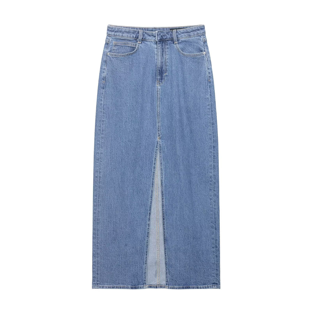 Women Summer Casual Denim Midi Skirt Bella Mia