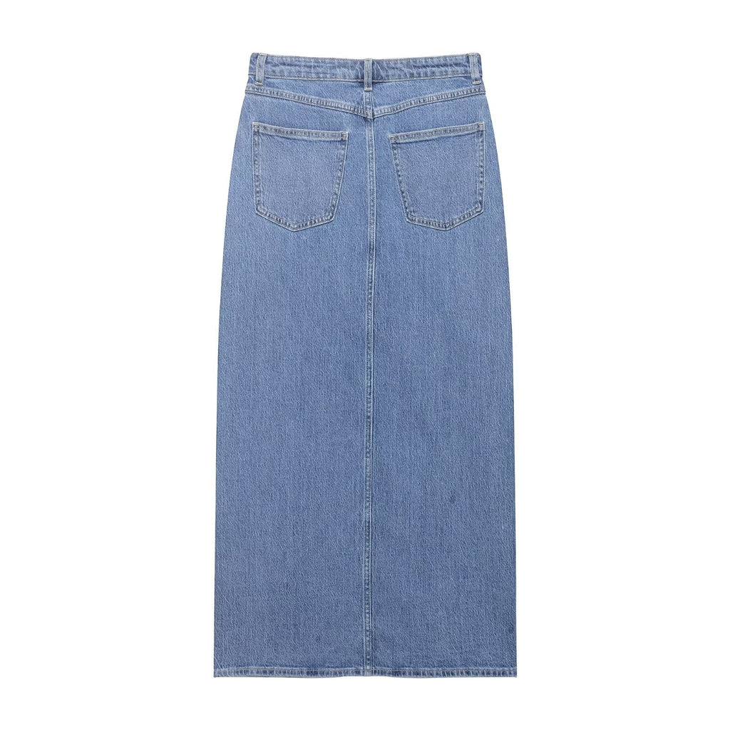 Women Summer Casual Denim Midi Skirt Bella Mia