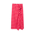 Women Clothing Summer Elegant Plaid Split Laminated Decoration Midi Dress Bella Mia