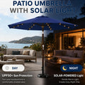 Ten Foot Patio Umbrella With Premium LED Lights UV Guard