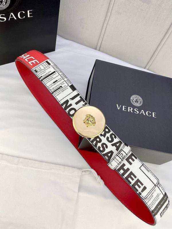 Versace MEDUSA BIGGIE ENAMEL LEATHER BELT Banlieue91