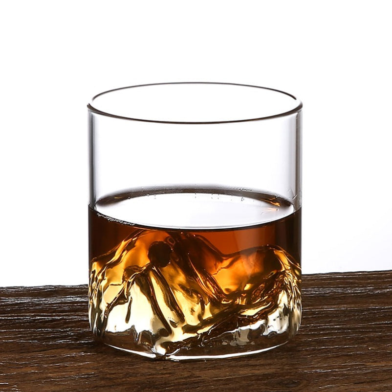 Mountain viewing cup China-Chic style glass transparent household tea cup hot water resistant cup creative Fuji Mountain Tibetan Cup
