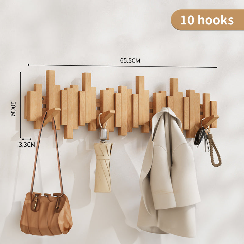 Coat Racks Wall Hanging Wall Entry Door Porch Hanging Scarf Coat Rack Perforated Solid Wood Creative Piano Keys Clothes Hook V.I.P Digital Presence