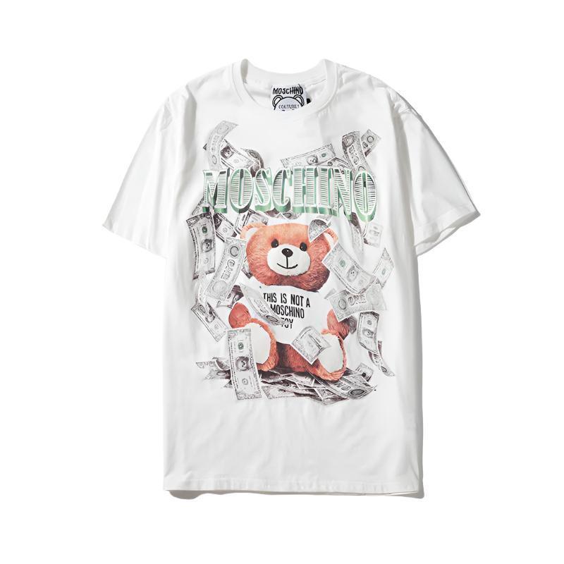 Moschino Teddy Bear & Money T-Shirt Without Collar 'White' Banlieue91