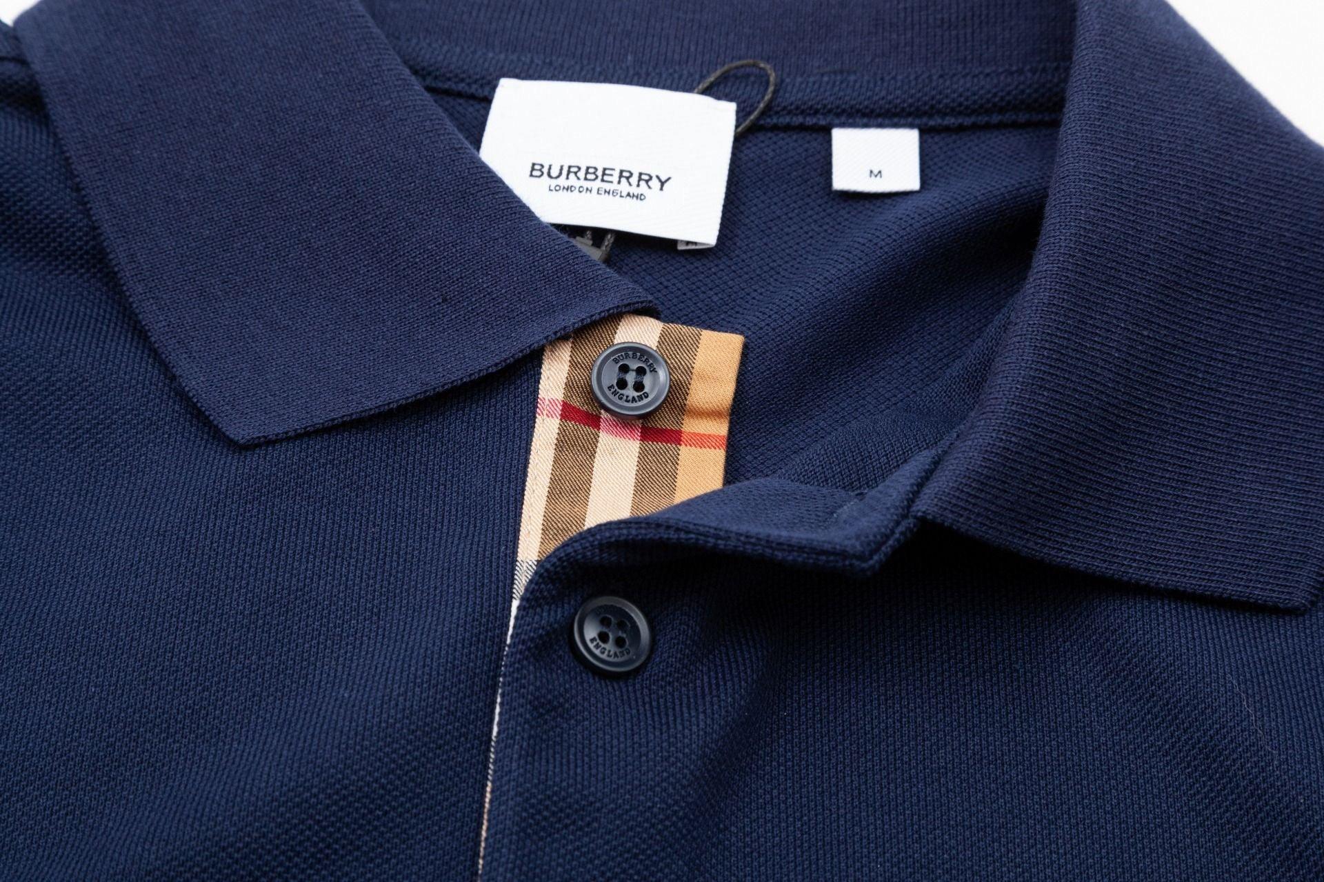 Burberry Blue T-Shirt With Collar Banlieue91