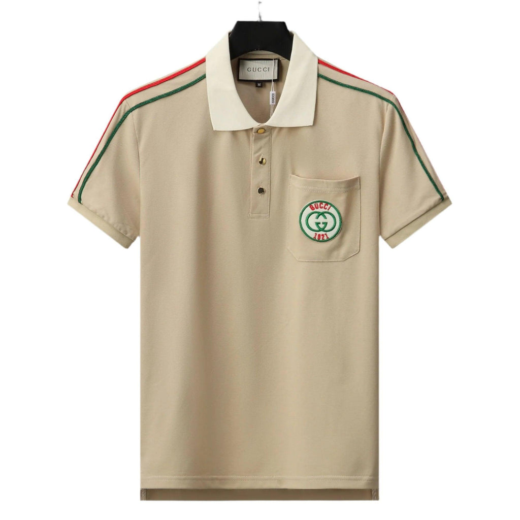 Gucci Beige T-shirt with a collar Banlieue91