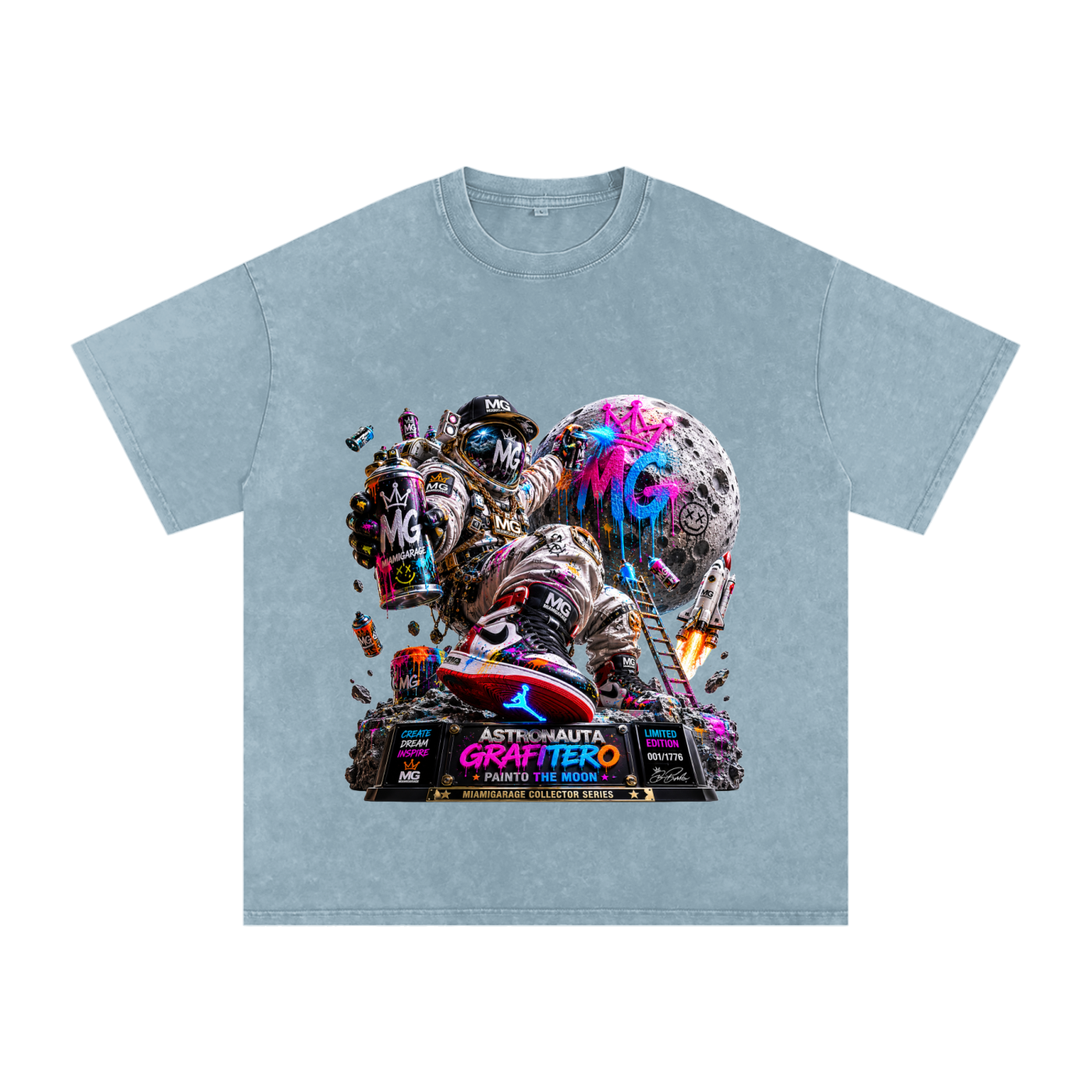 Snow Washed Oversized Cotton T-Shirt