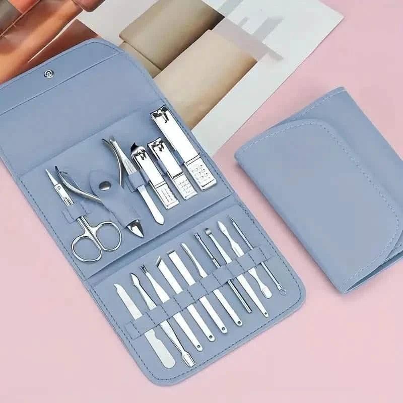 16-Pieces: Nail Clippers Manicure Tool Set with Portable Travel Case DailySale