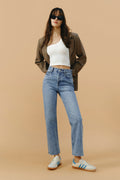 Manhattan High Rise Straight Ankle Jeans HJ160