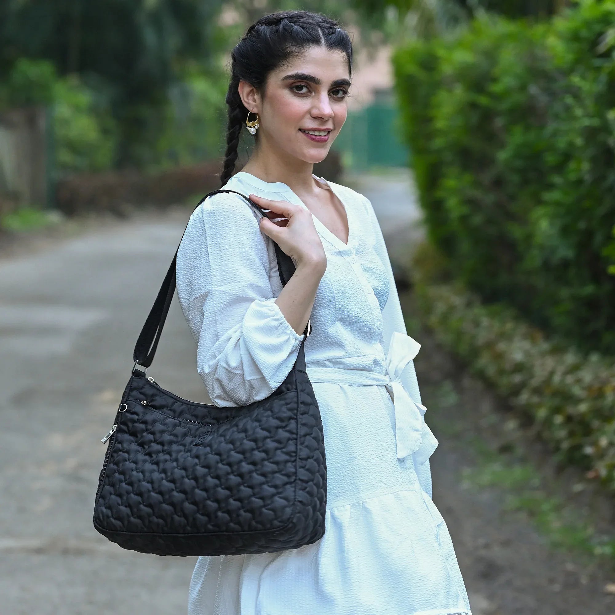 Wanderlust Quilted Fabric Hobo - 16011