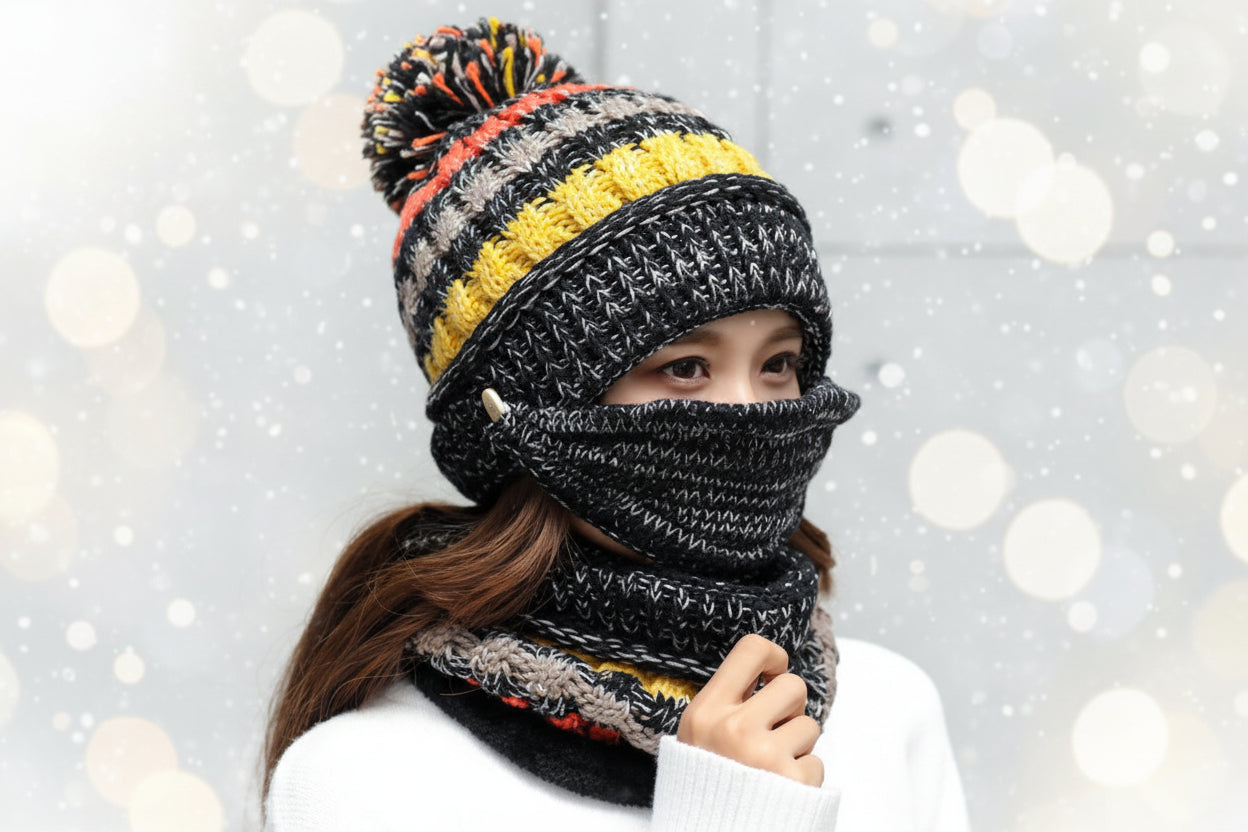 Winter Plush Knitted Hat – Soft Warm Knit Beanie for Cold Weather FitiqueFit