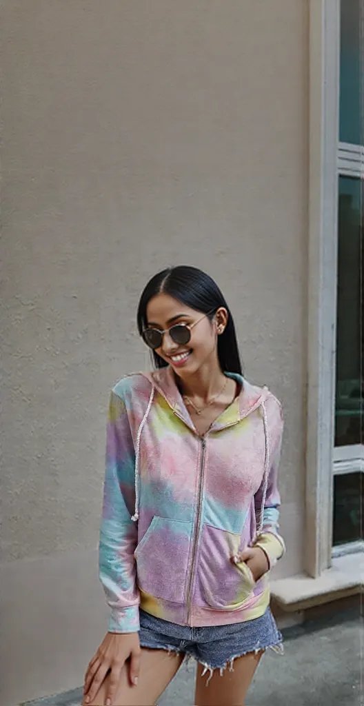 New Products Source Autumn  American Tie-Dye Printed Zipper Hooded Jacket Women WT203S3075 FLIPSTYLEZLLC