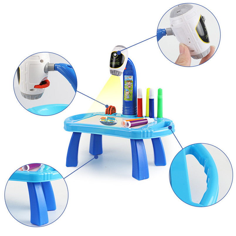 Children's Plastic Drawing Board Table, Projection Drawing Machine Teaching Aid, Multi-function Projection Drawing Board, Writing Board