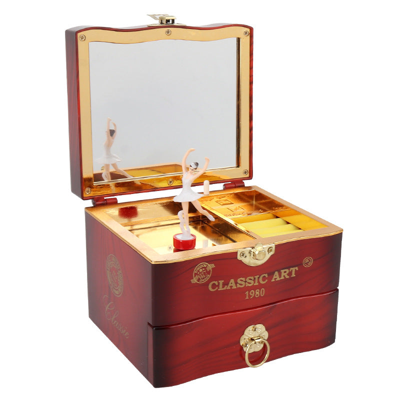 Nostalgic Music Box Dancing Girl Clockwork Simulation Music Box Jewelry Box Girlfriends Wedding Gift