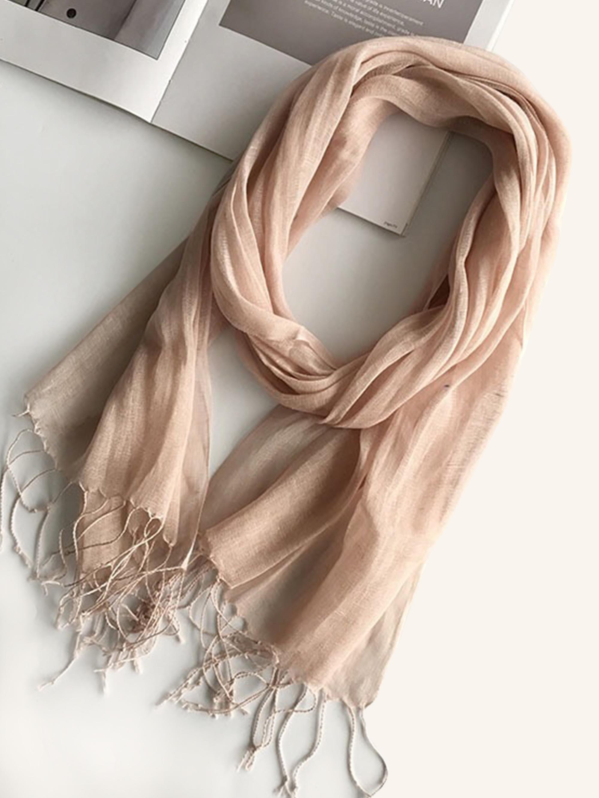 100% Linen Lightweight Solid Color Scarf BIANCA LINTICO