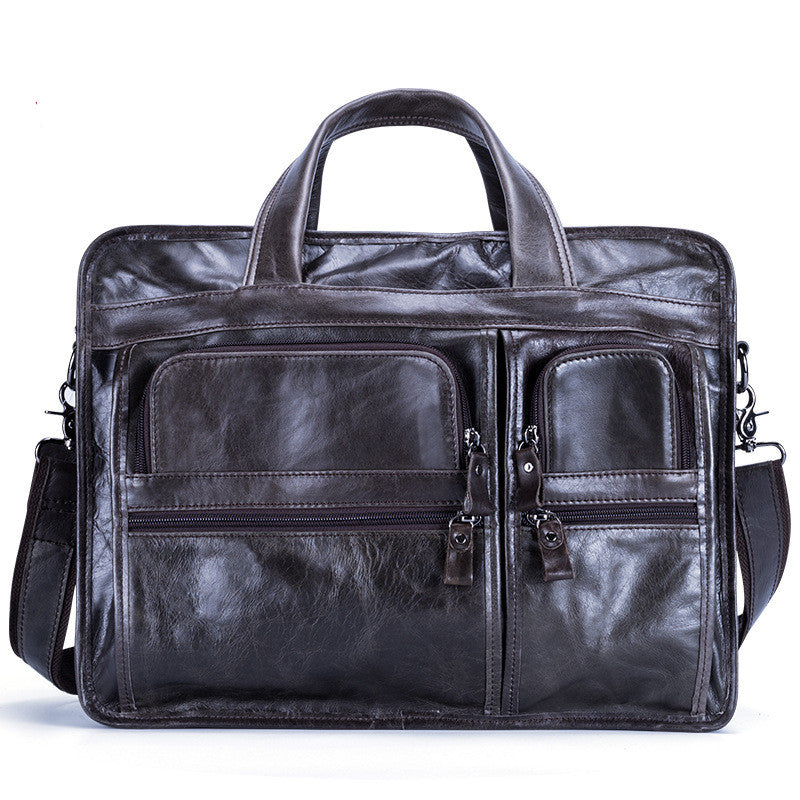 Casual Retro Leather Men's Briefcase Handbag Pi-Mart