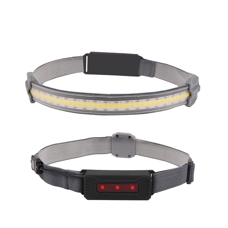 COB LED Red Light Headlight Portable Headlight Red Light Warning Strong Light Headlight