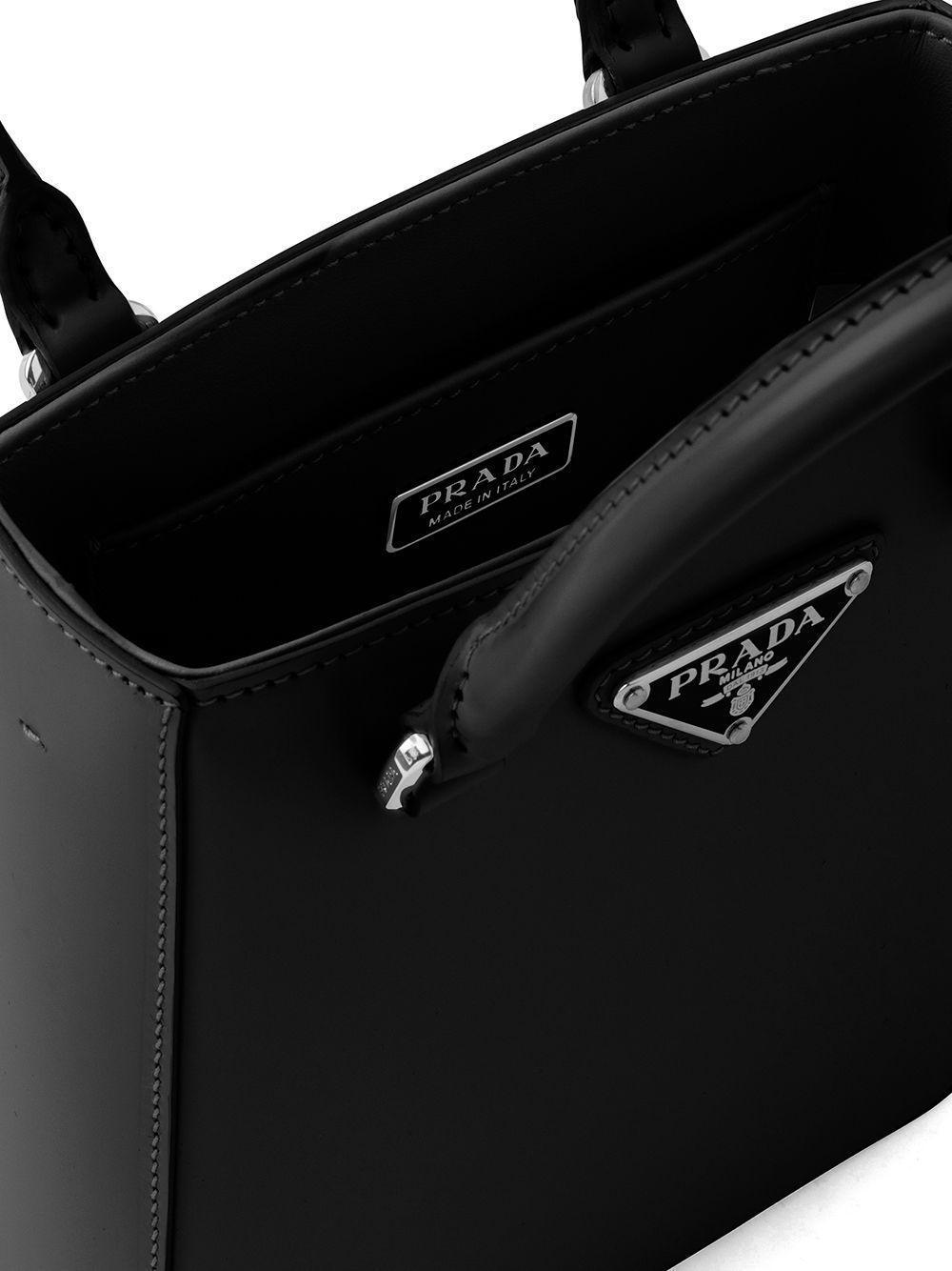 Prada triangle-logo tote bag