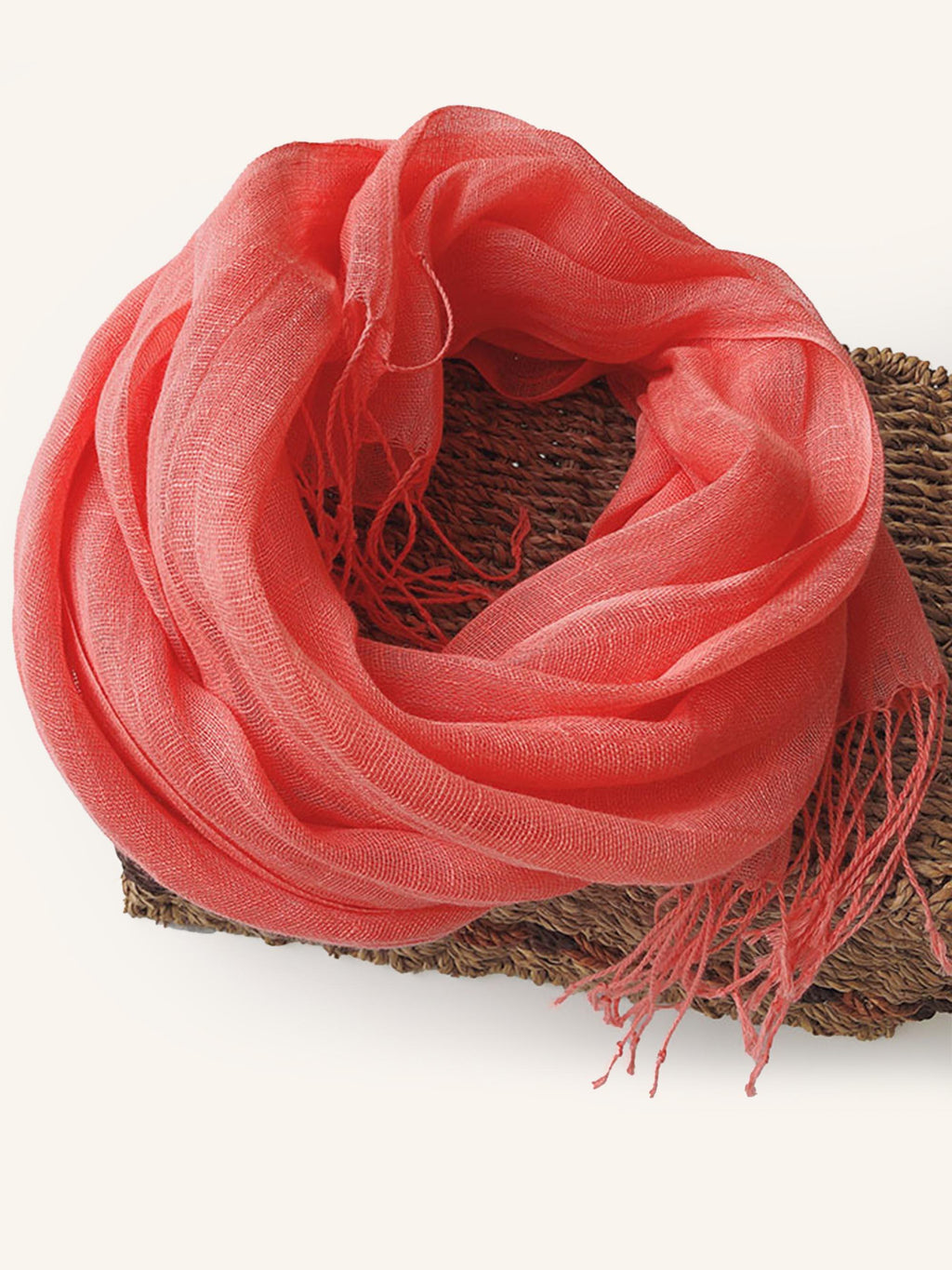 100% Linen Lightweight Solid Color Scarf BIANCA LINTICO