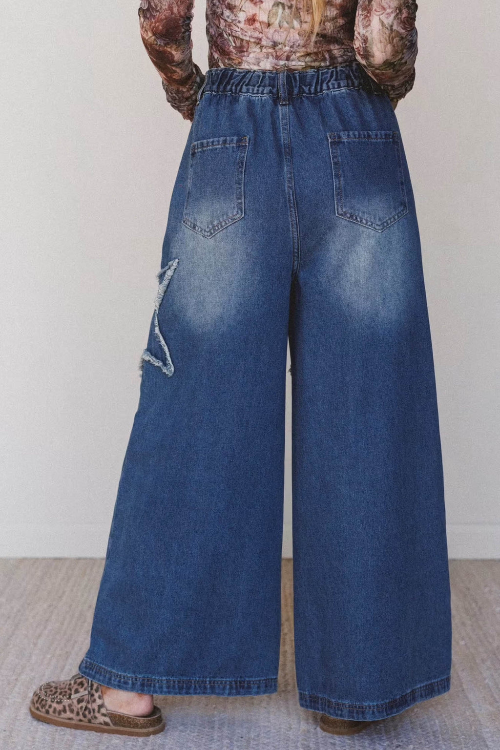 Ashleigh Blue Star Decorated Wide Leg Jeans