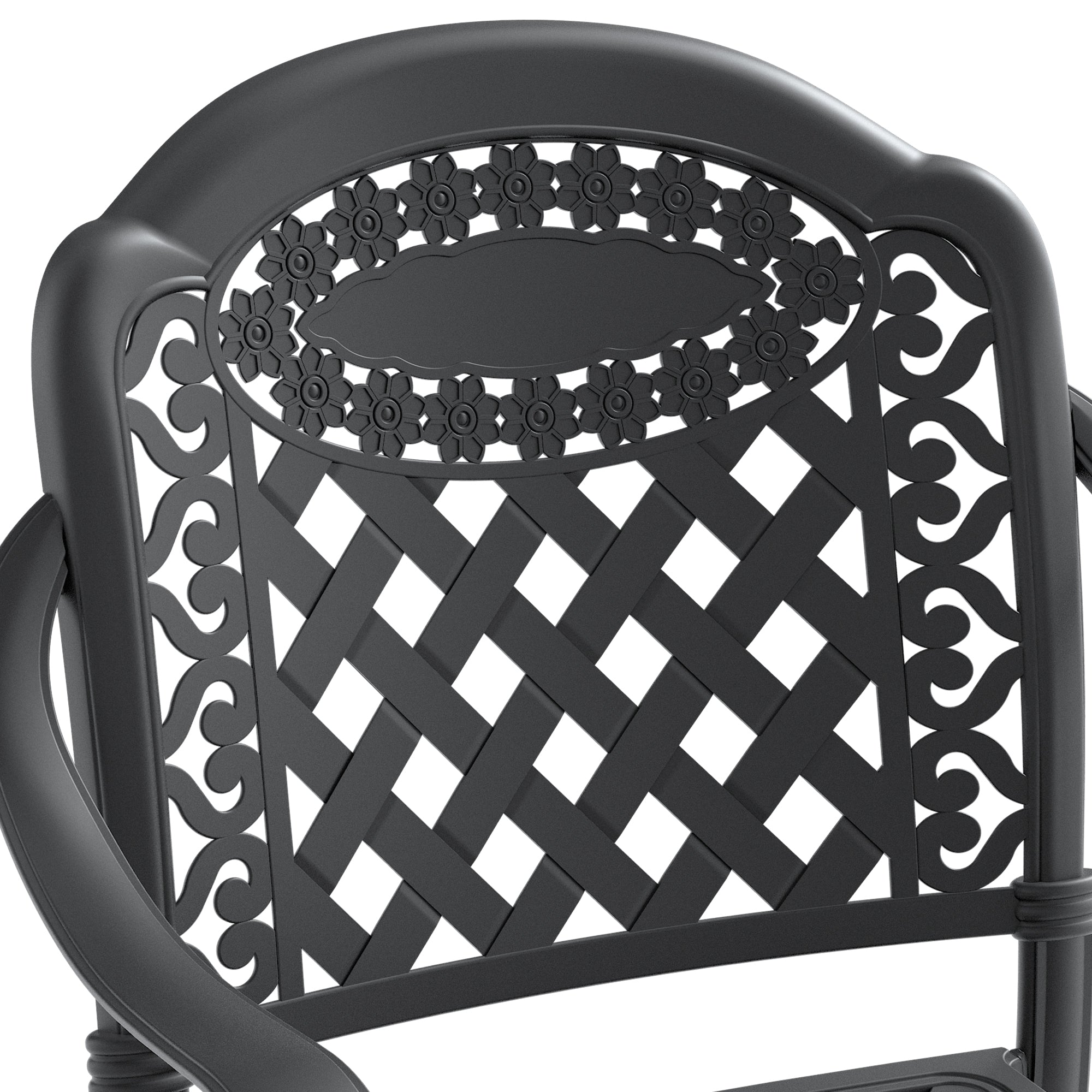 (Cushions In Random Colors)5-Piece Set Of Cast Aluminum Patio Furniture With Cushions