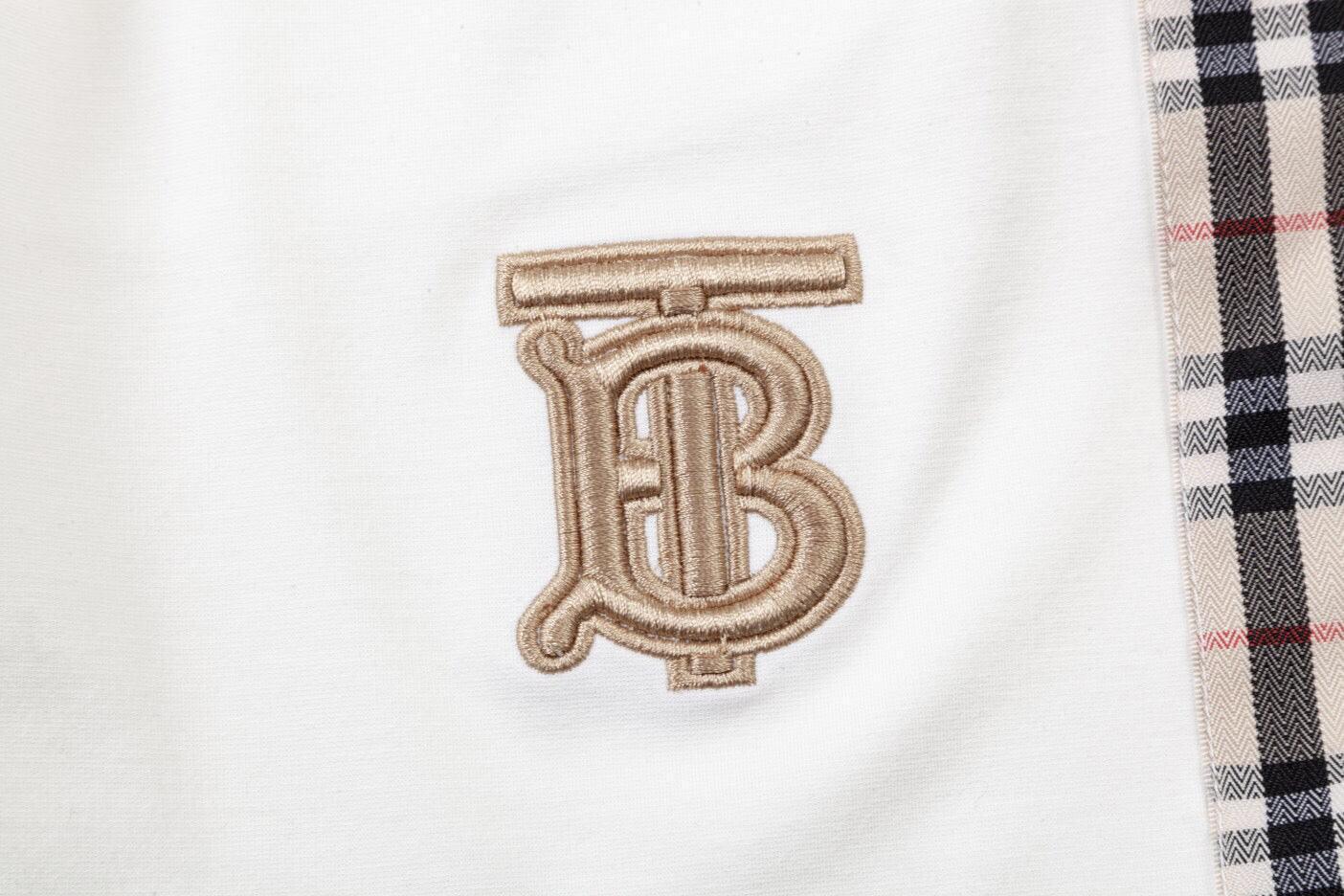 Burberry Men's Striped Cotton Knit Basketball Shorts 'White/Beige' Banlieue91