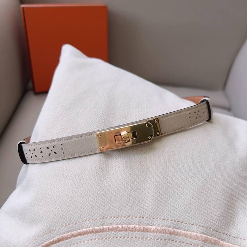Hermes Men Gold Buckle Belt 'White' Banlieue91