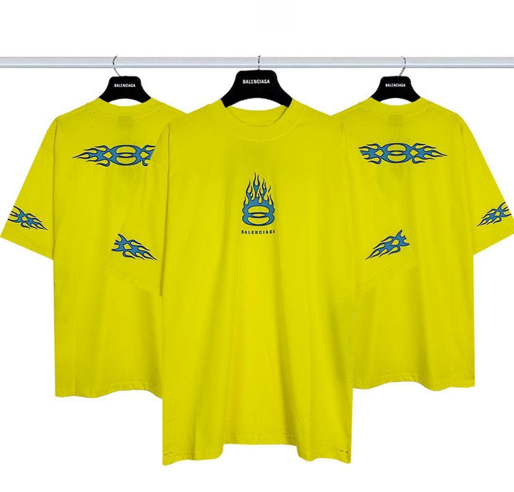 Balenciaga Men's Yellow Burning Unity T-Shirt Banlieue91