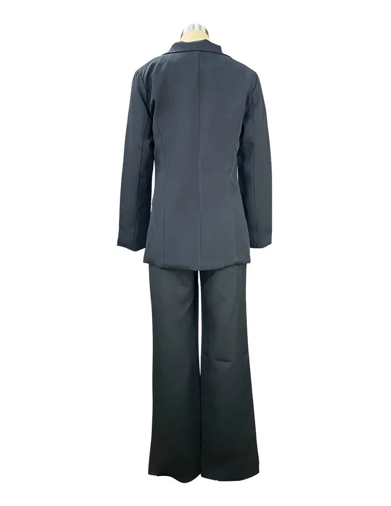 Women's Professional Blazer & Trousers Suit Set – Long Sleeve, Full Length FitiqueFit